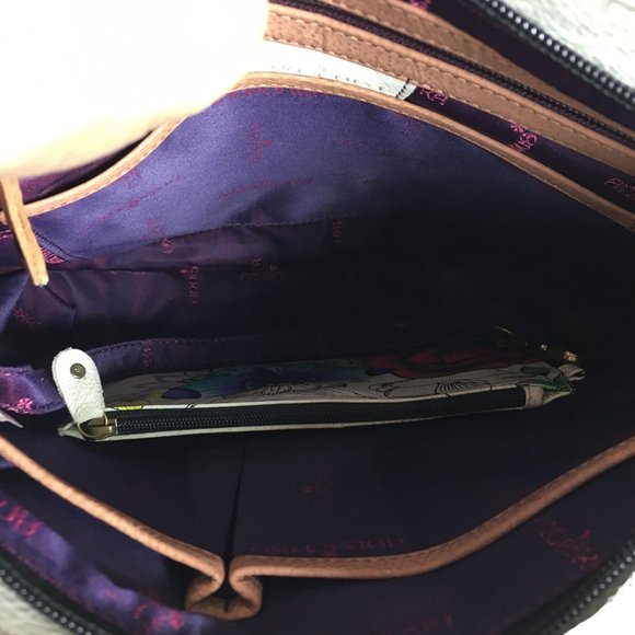 Anuschka NEVER USED Handpainted Leather Shoulder Bag Tassel Butterfly - Picture 11 of 12